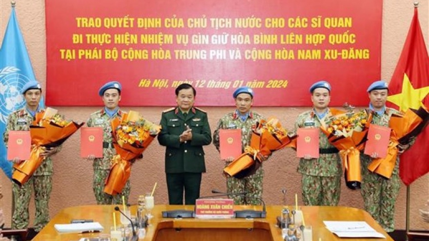 Five Vietnamese officers to join UN peacekeeping mission